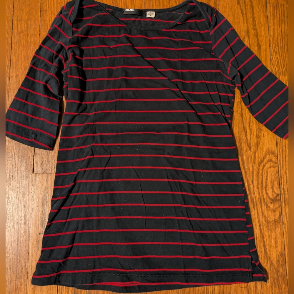Urban Outfitters BDG Classic Nautical Stripe Boatneck Tee M
